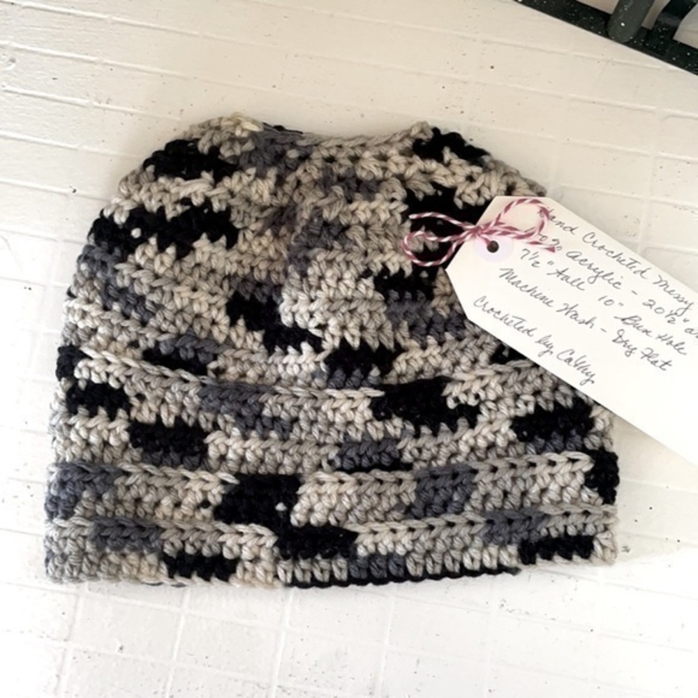 $20 SALE Handmade Messy Bun Ponytail Hats Crochet Knit Gift Choose Your Style